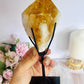 Incredible Large Citrine Freeform Full Of Rainbows On Custom Stand (Heat Treated)