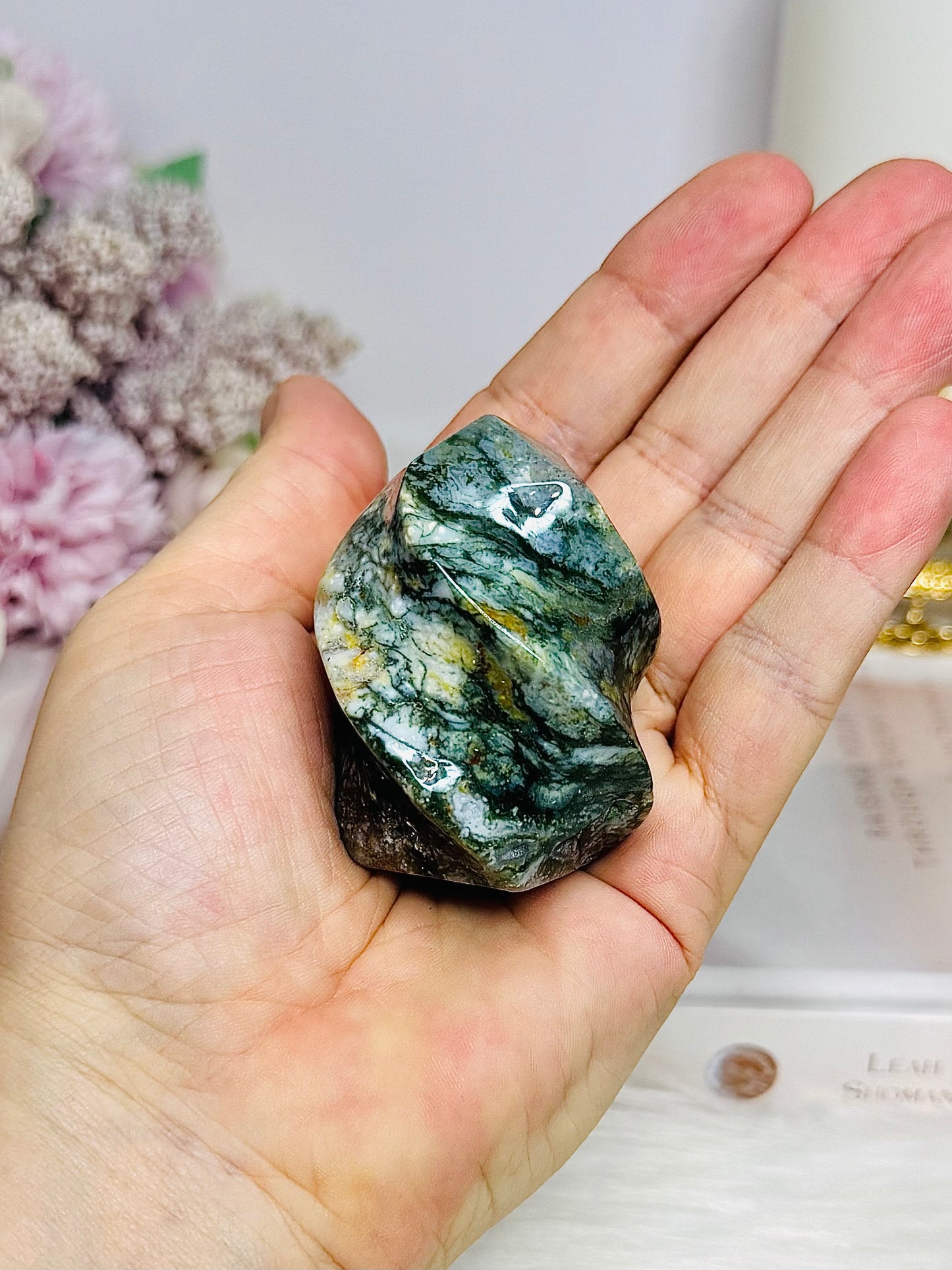 Ocean Jasper Carved Flame 5.5cm