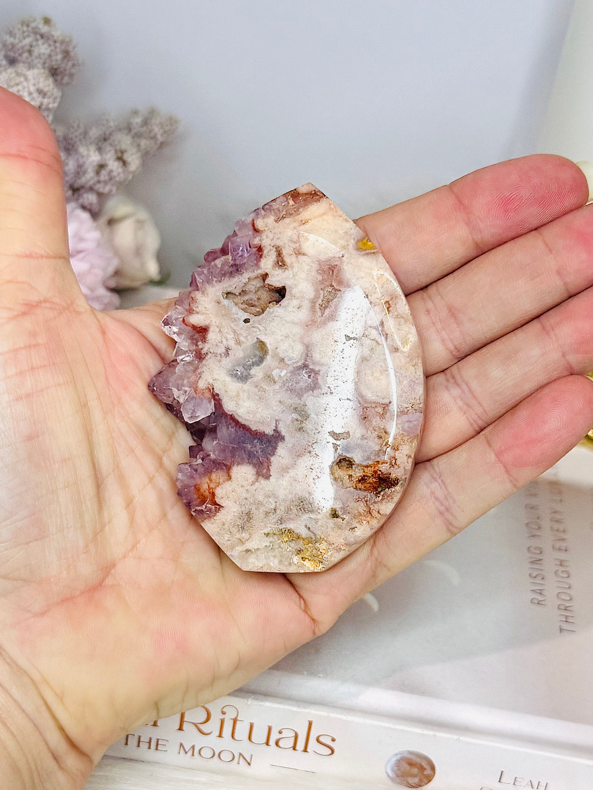 High Grade Amethyst X Flower Agate Druzy Freeform 8cm