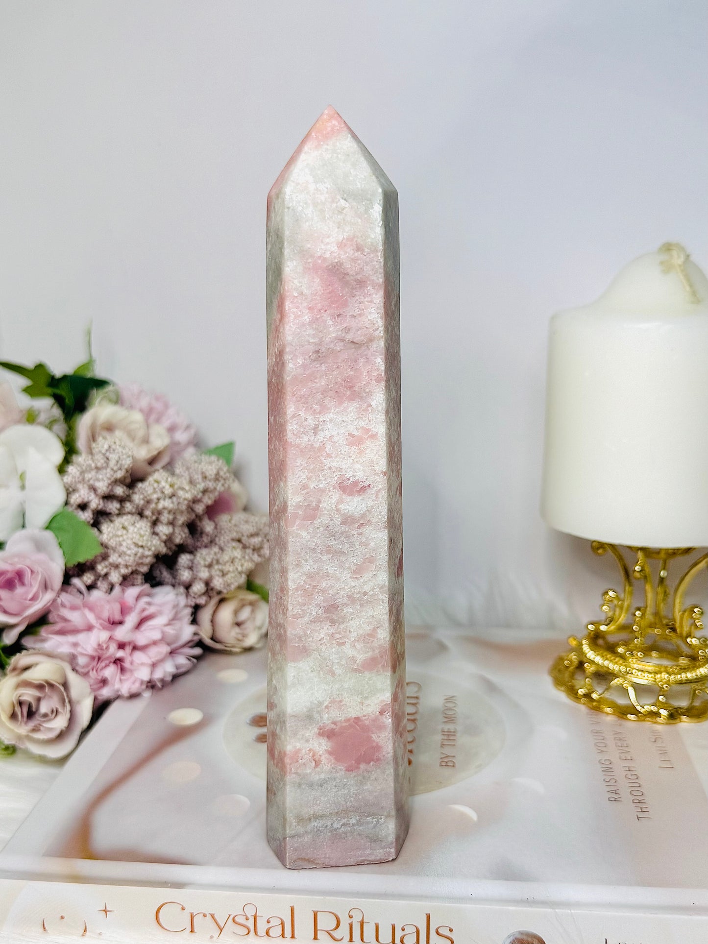Natural Pink Opal Tower 19.5cm