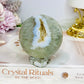 Large Green Flower Agate Sphere On Stand 369g