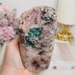 Large Pink Amethyst Druzy Freeform with Moss Agate Inclusions 775g