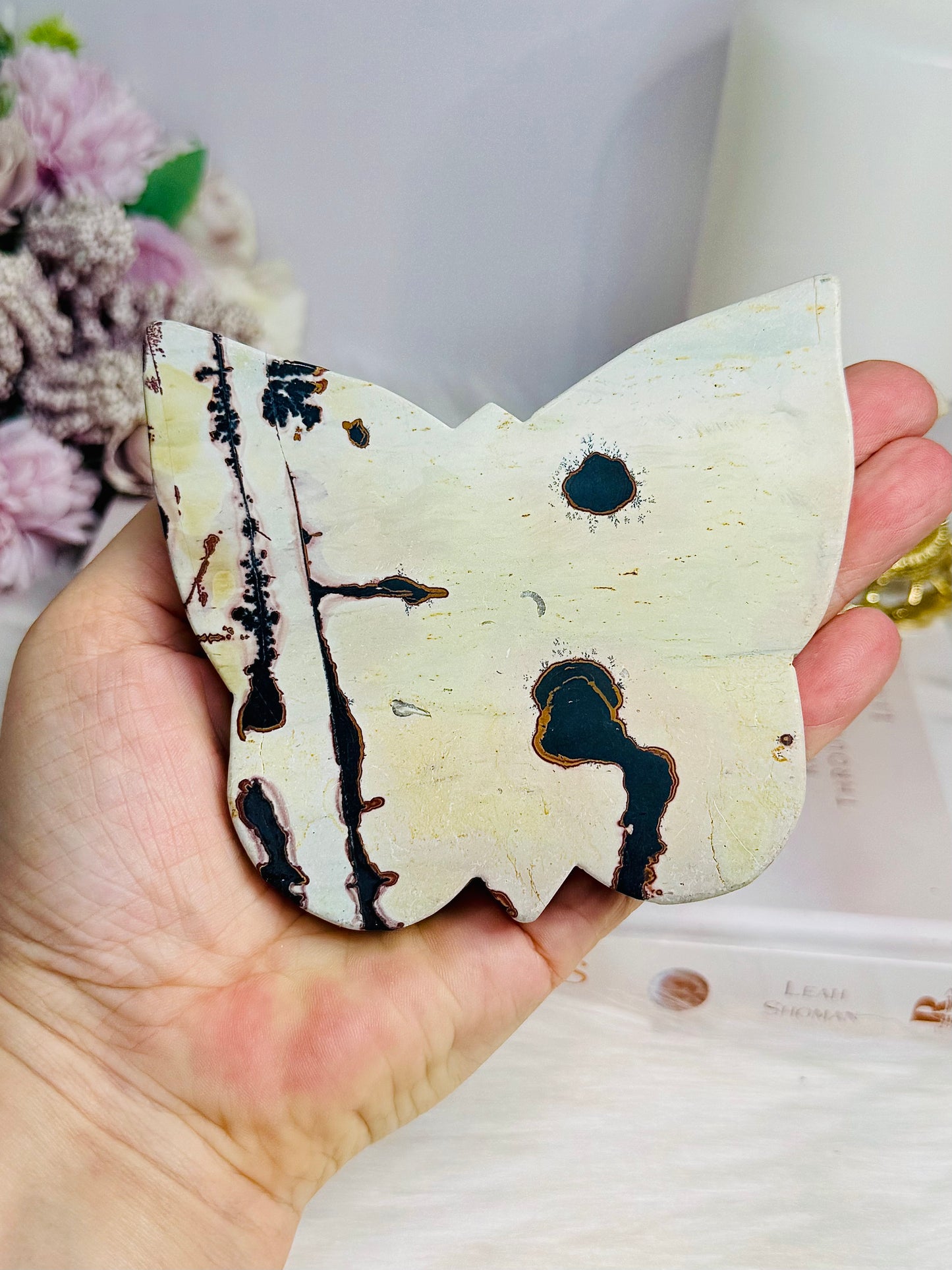 Chunky Picture Jasper Butterfly On Stand 9.5cm