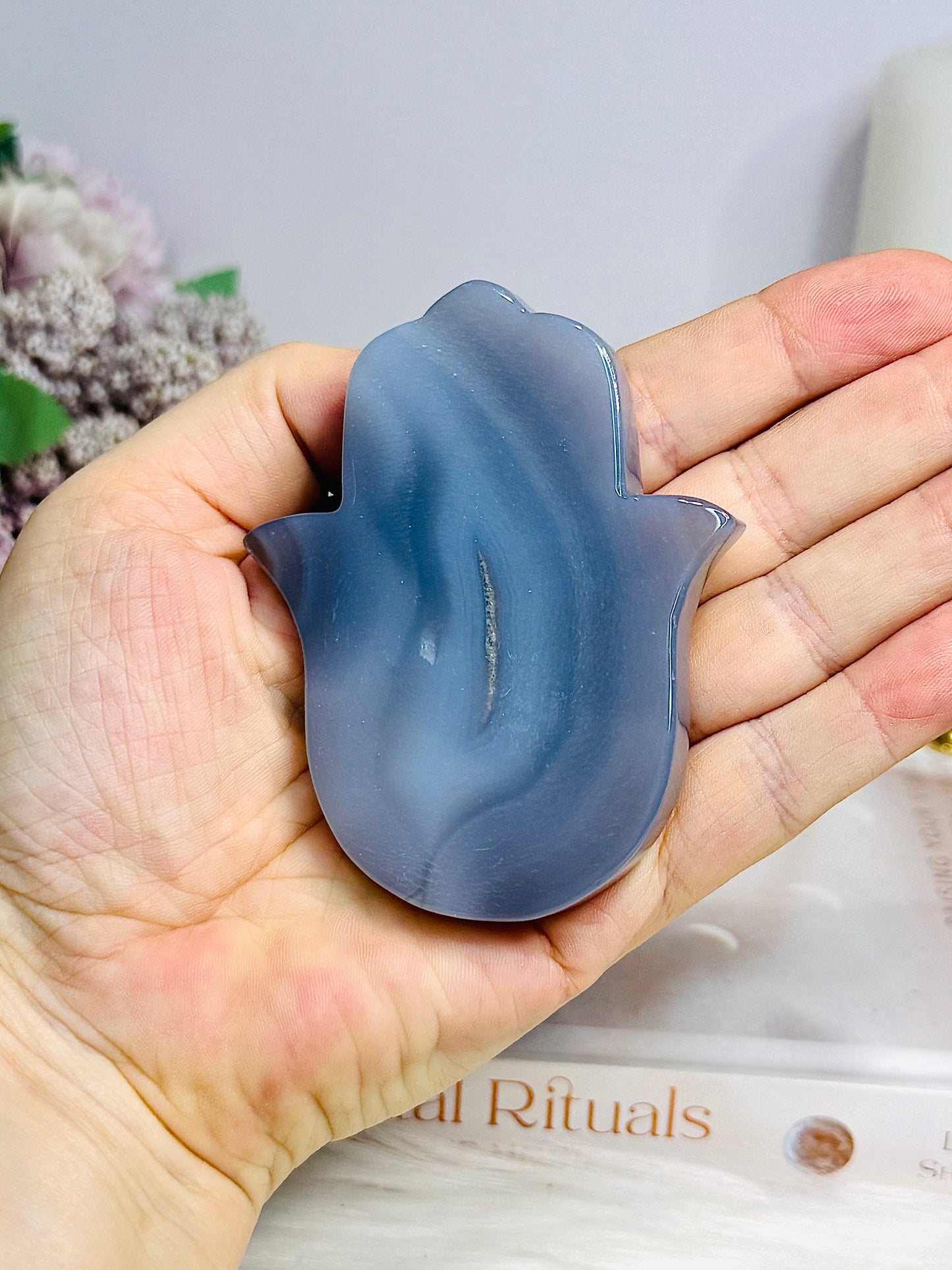 Druzy Agate Hamsa Hand 8cm