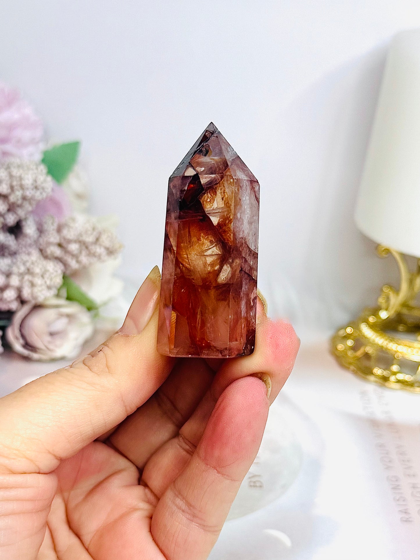 Small High Grade Fire Quartz Tower 5.5cm