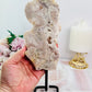 Druzy Pink Amethyst Natural Slab On Stand From Brazil 23.5cm