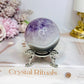 High Grade Amethyst X Agate Sphere On Stand 227g