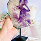 Wow!!! Huge 21cm 1.38KG Amethyst Freeform With Large Amazing Points On Black Stand From Brazil