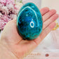 Wow!! Magnificent Large 482gram Chrysocolla Carved & Polished Egg On Stand