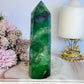 High Grade Incredible Stunning Rainbow Fluorite Tower Full of Clarity & Rainbows 15cm