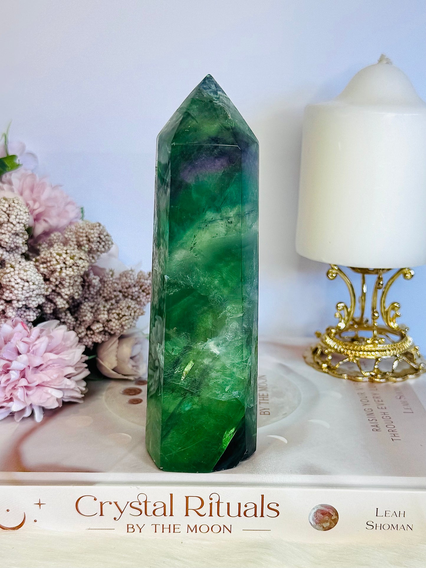 High Grade Incredible Stunning Rainbow Fluorite Tower Full of Clarity & Rainbows 15cm