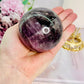 High Vibe Rare Stone - Stunning Large 452gram Super Seven Sphere on Stand From Brazil