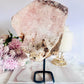 Large Chunky 22cm 1.09KG Pink Amethyst Druzy Slab On Stand
