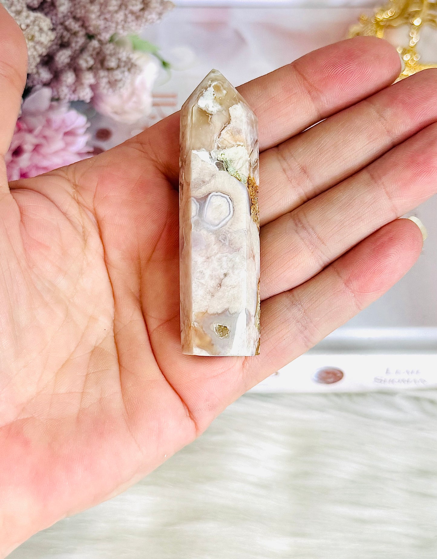 Flower Agate Tower | Point 7cm