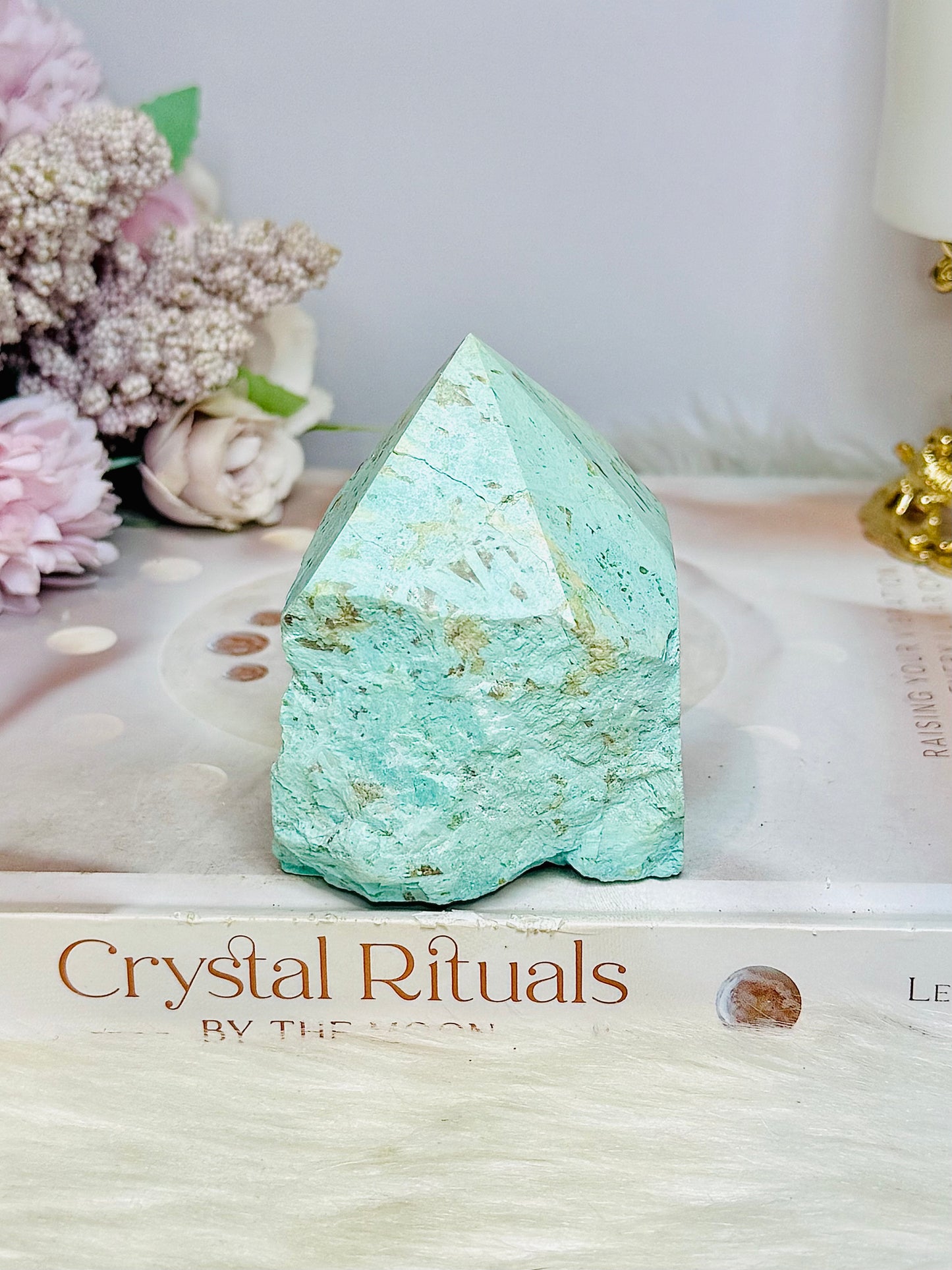 A Rare Stone ~ Chunky Natural Inca Turquoise Carved Freeform | Tower 7.5cm 255g