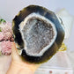 Large Natural Druzy Agate Geode On Stand 991g