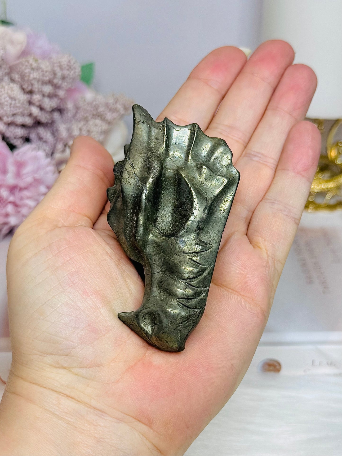 Pyrite Carved Dragon 7.5cm 210g