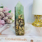 Large Green Brecciated Fluorite Tower 13cm