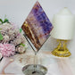 Large Crazy Lace Amethyst Diamond on Stand 18cm