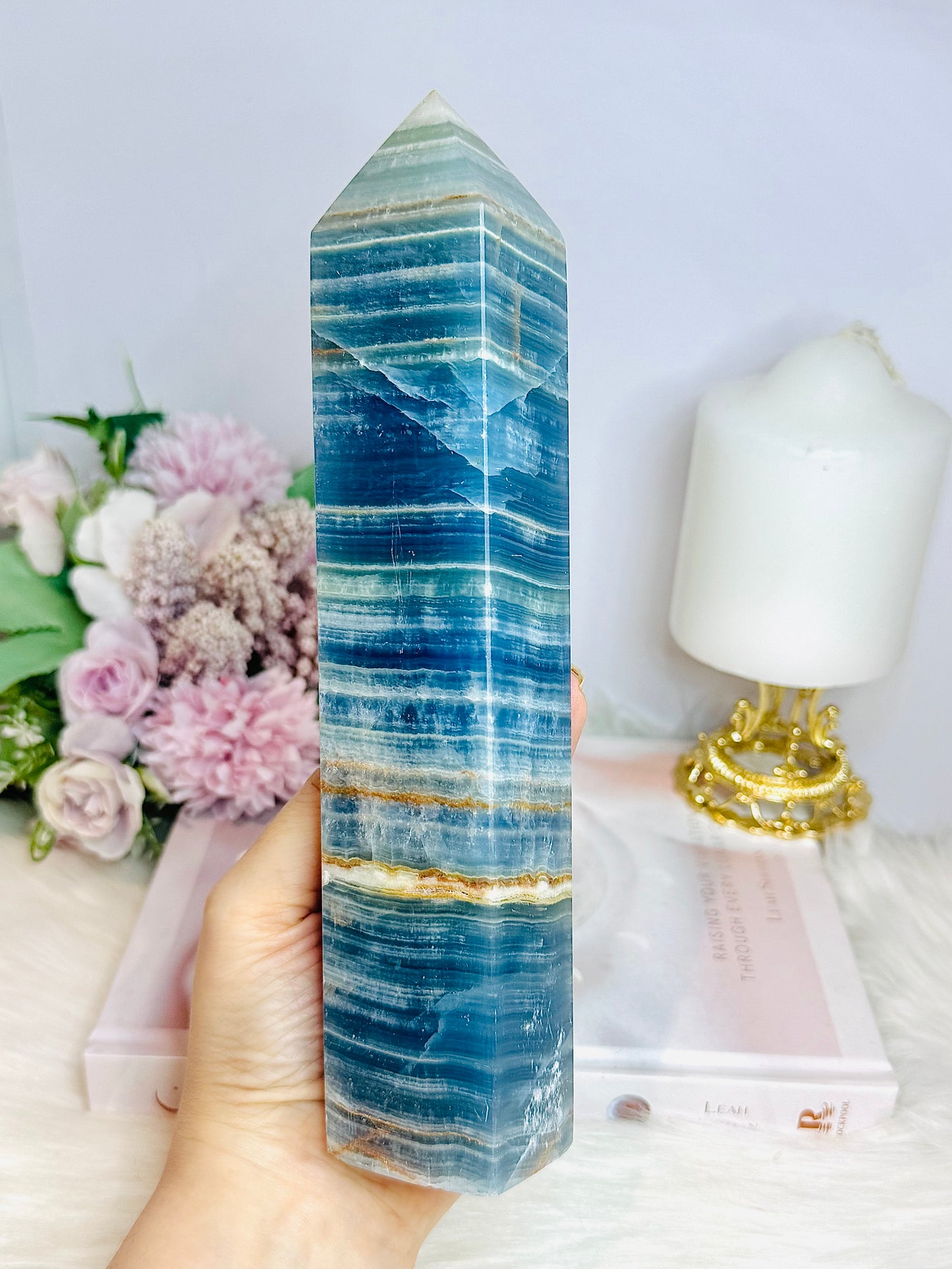Large Blue Onyx Generator | Tower 21.5cm 728g