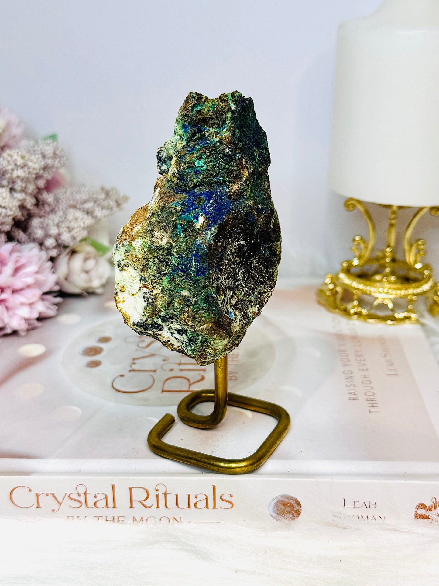 Natural Azurite X Malachite Specimen on Stand 12.5cm