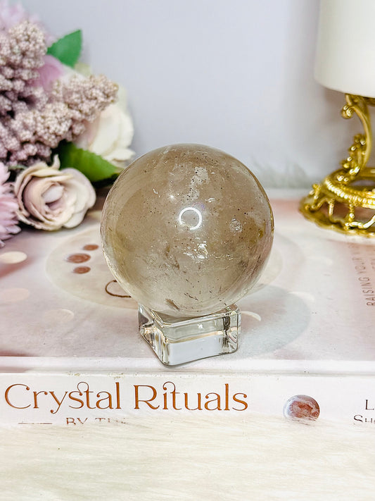 Smokey Quartz Sphere On Stand 242g