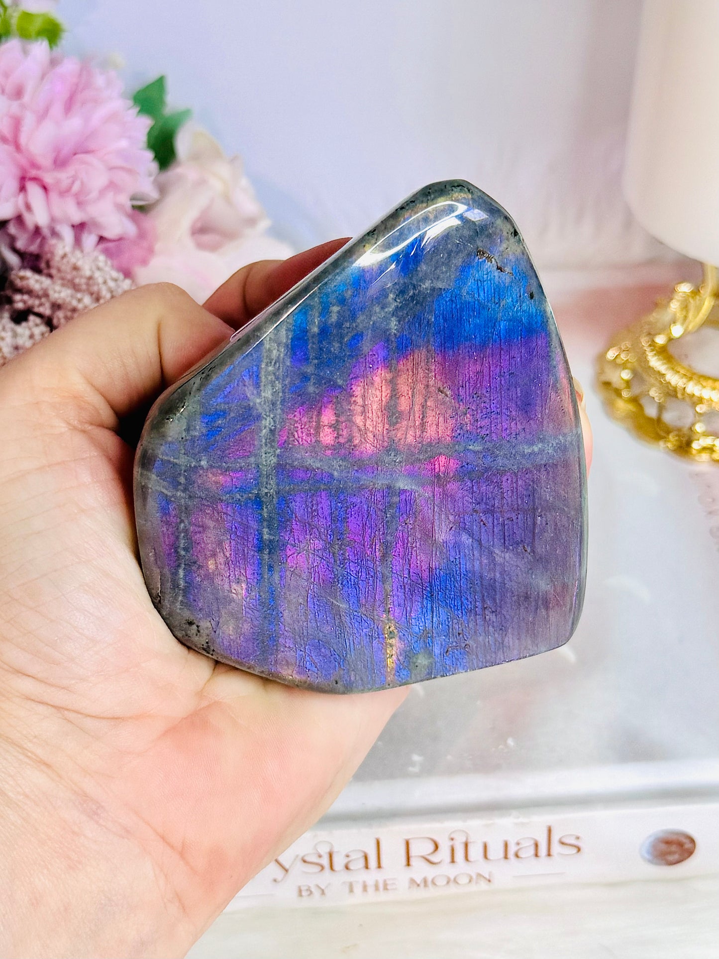 Wow!!! Gorgeous Labradorite Polished Freeform Full of Hot Pink & Purple Flash 372grams