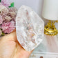 Large High Grade Clear Quartz Polished Freeform with Rainbows 346g