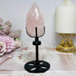 Rose Quartz Carved Faceted Diamond on Stand 15cm