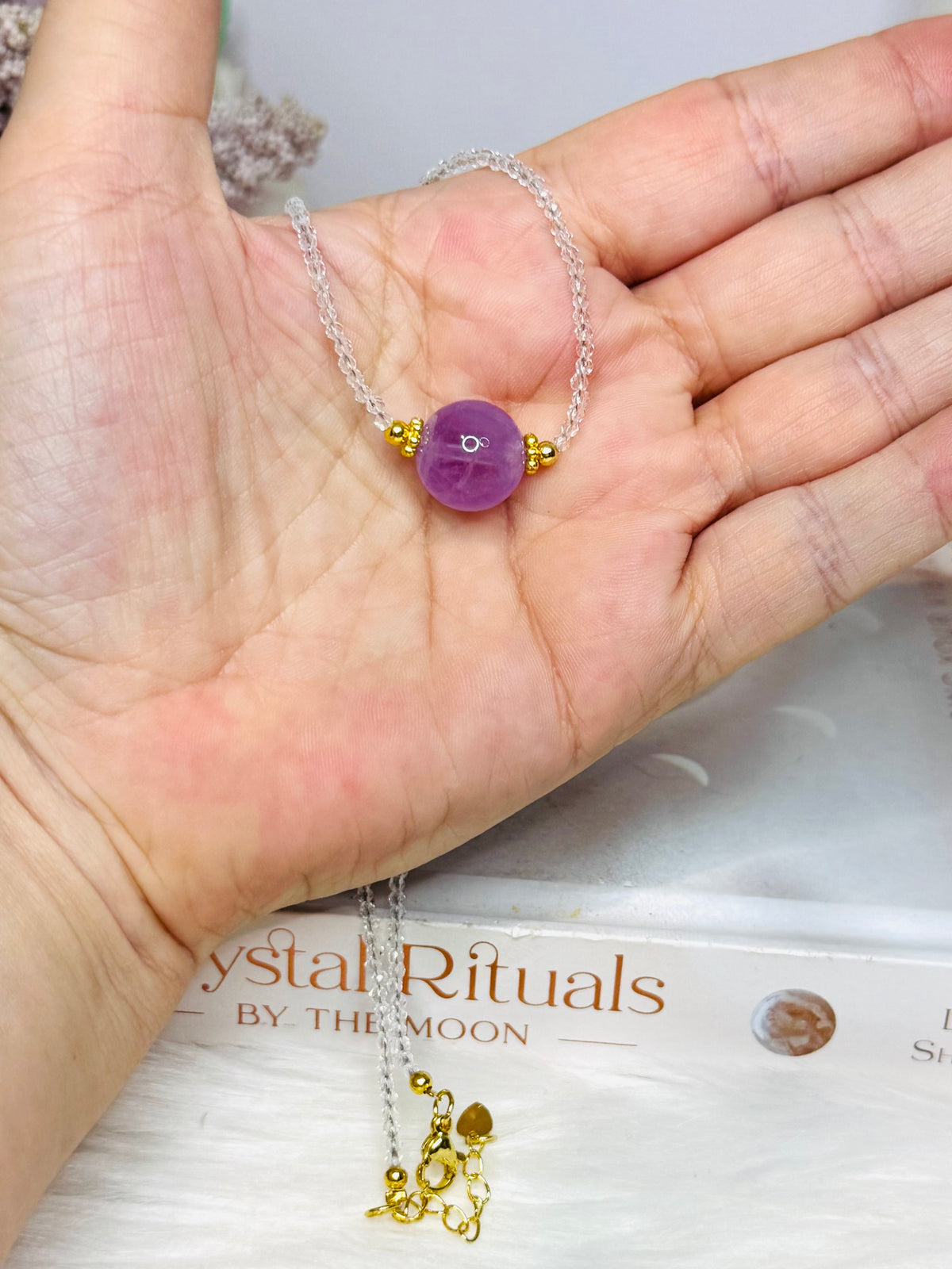 Amethyst Beaded Collar Neckband In Gift Bag