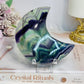 Fluorite Moon with Rainbows On Stand 11cm