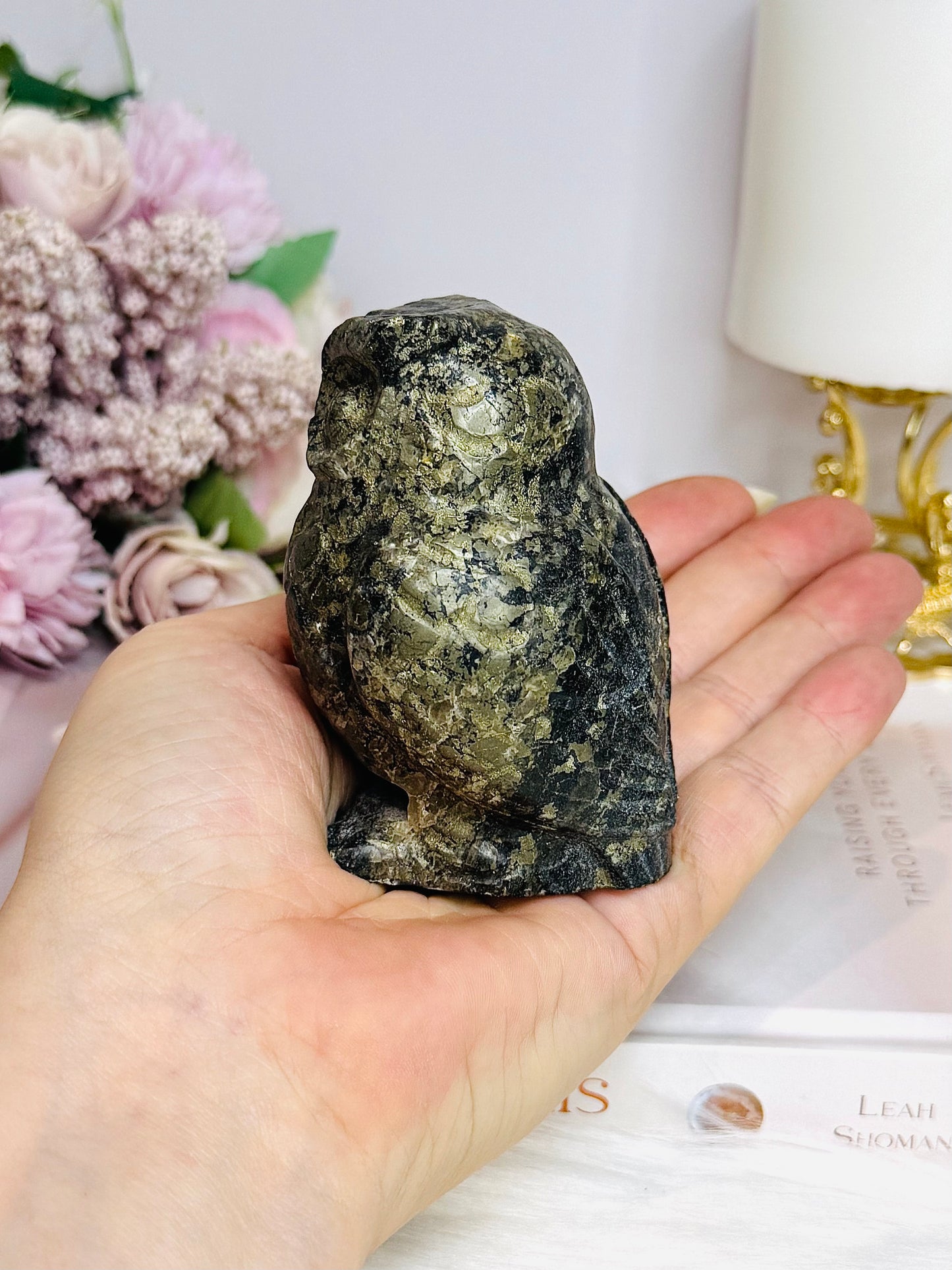 Large Pyrite Owl 8cm 458g