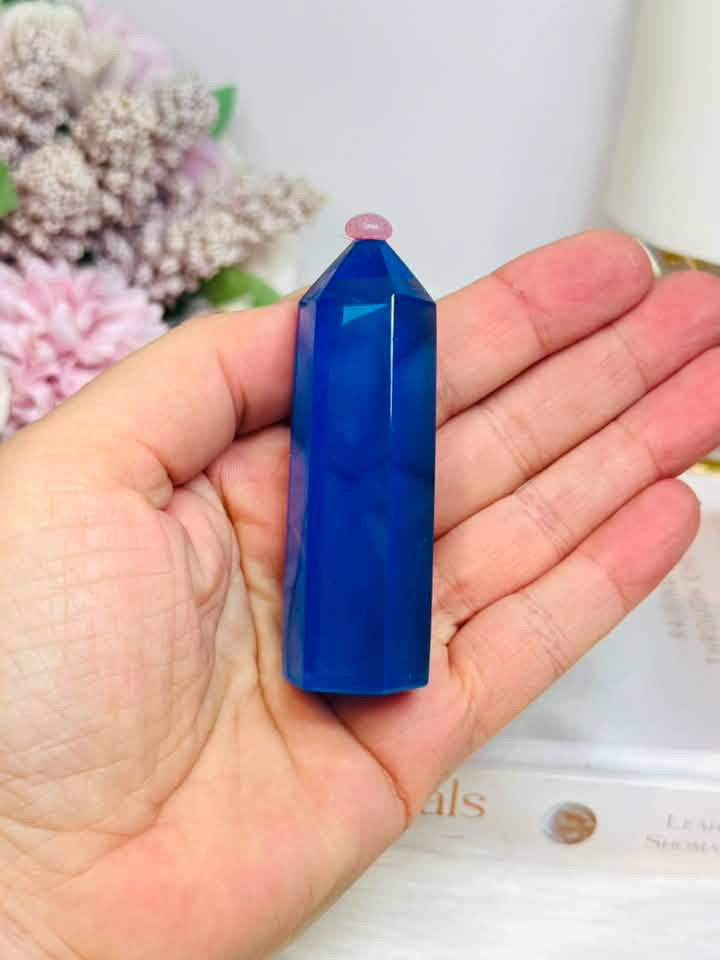 Blue Opalite (synthetic) Tower 8cm