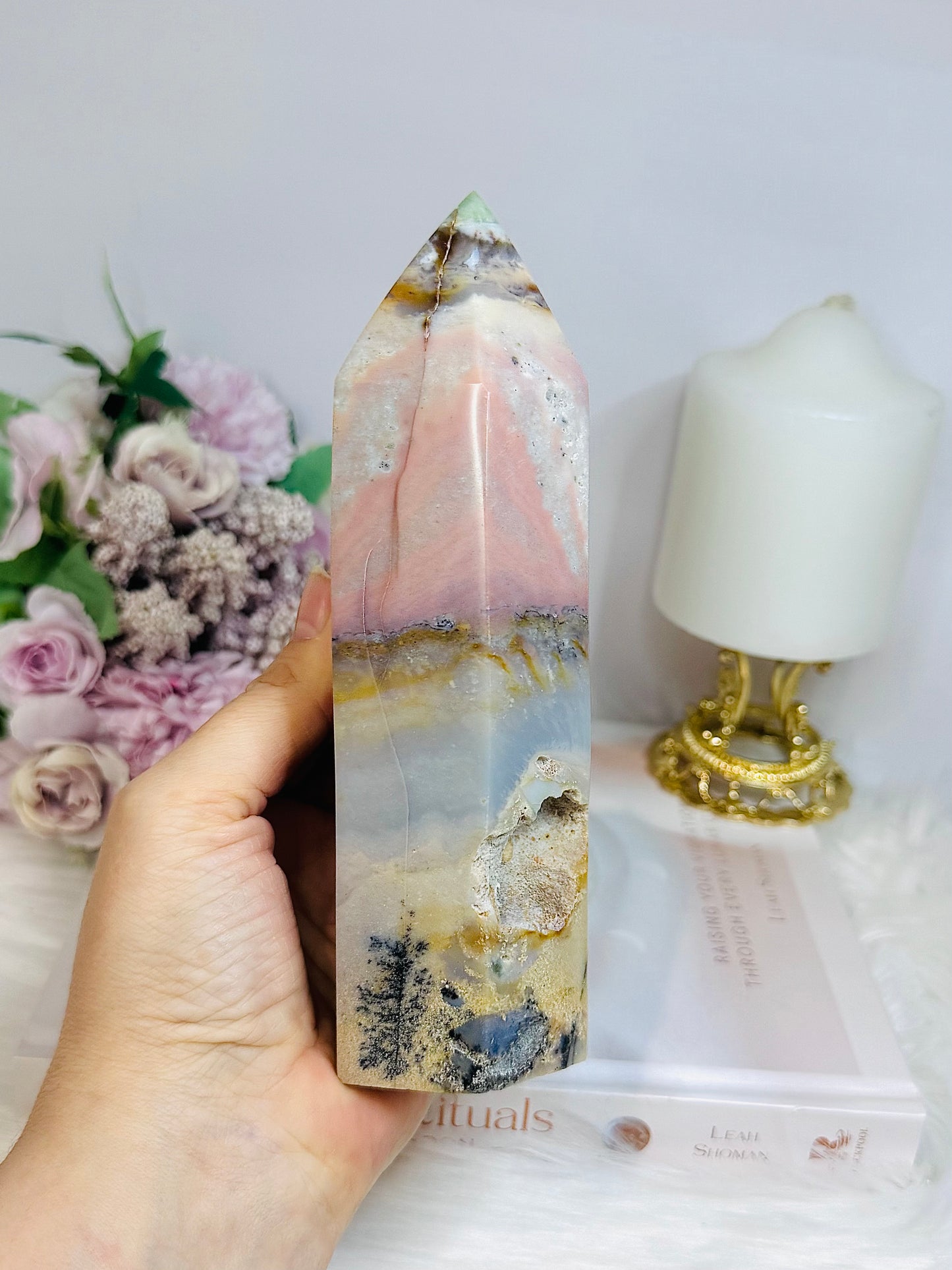 Large Ocean Jasper Druzy Tower 17cm 716g