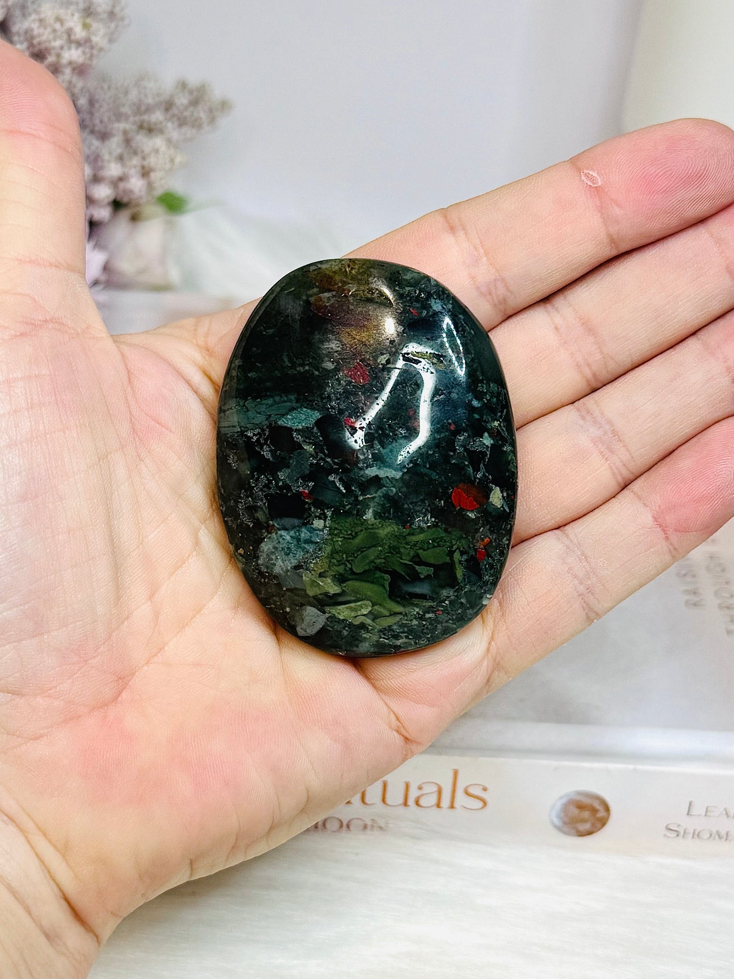 Bloodstone  Palm Stone