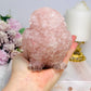 Large Rose Quartz Filled Resin Owl 10cm 639g