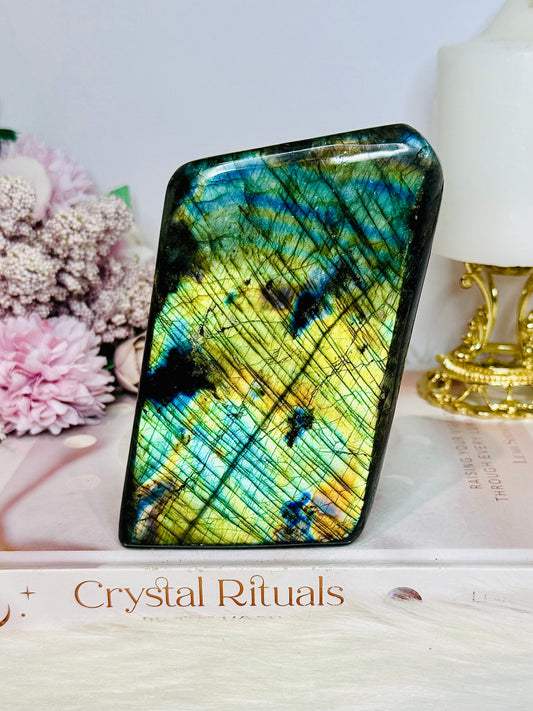 Large Natural Labradorite Polished Freeform Full of Flash 12cm 966g