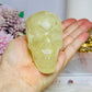 Citrine with Rainbows Carved Skull 397g 8cm
