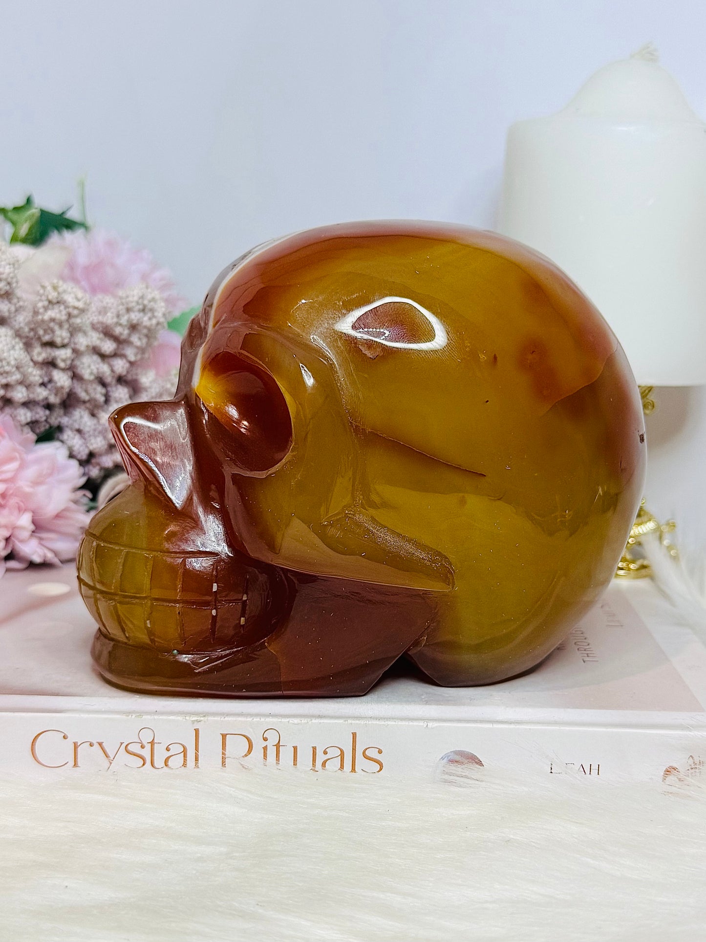 Huge Carnelian Carved Druzy Skull 2.15KG