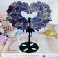 Stunning Dream | Chevron Amethyst Carved Peacock On Stand 16.5cm Tall