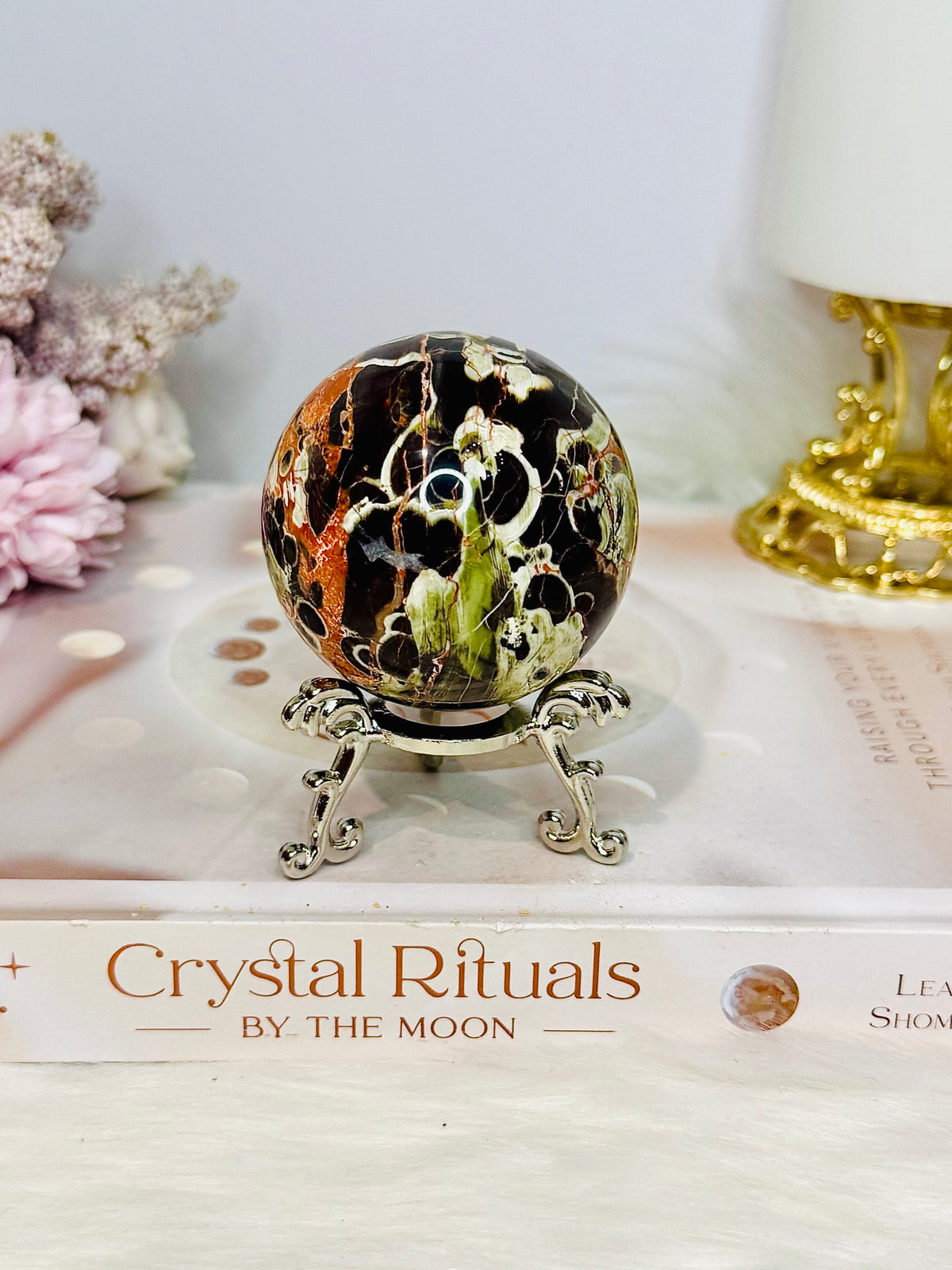 Money Agate Sphere on Stand 224g