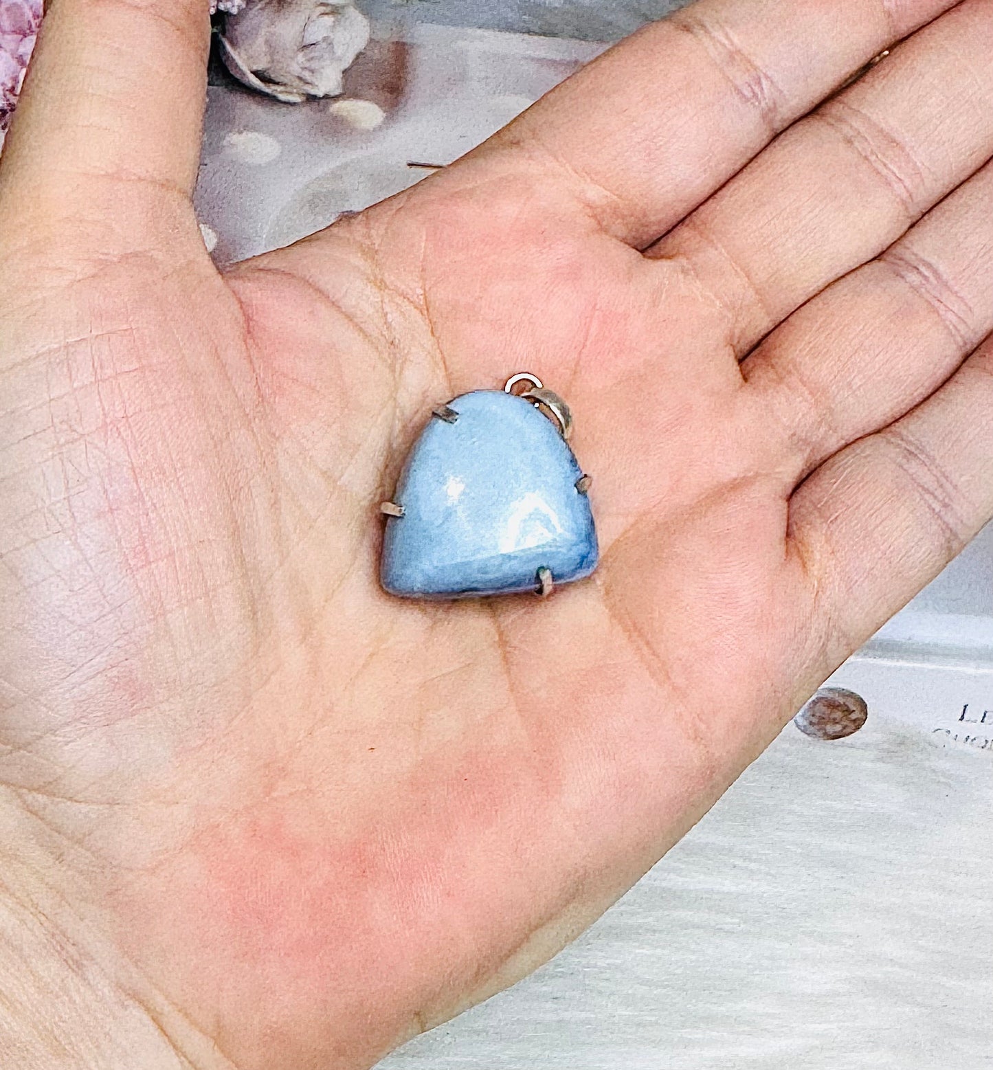 Owhyee Blue Opal Sterling Silver Pendant in Gift Bag