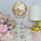 Large Flower Agate Sphere 306g On Glass Stand