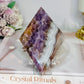 Crazy Lace Amethyst Diamond on Stand 12cm