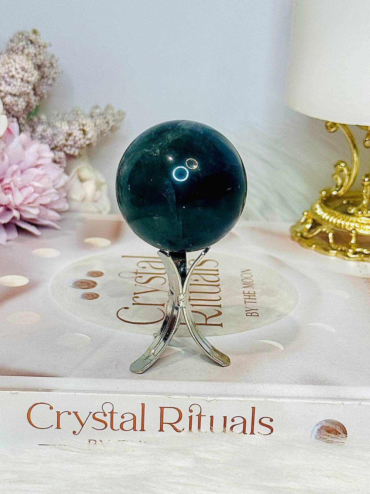 Blue Fluorite Sphere on Stand 131g