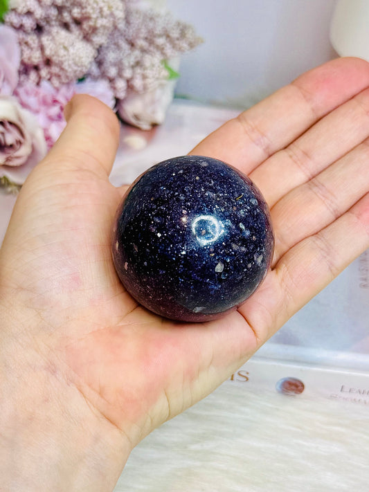 Purple Lepidolite Sphere on Stand 167g