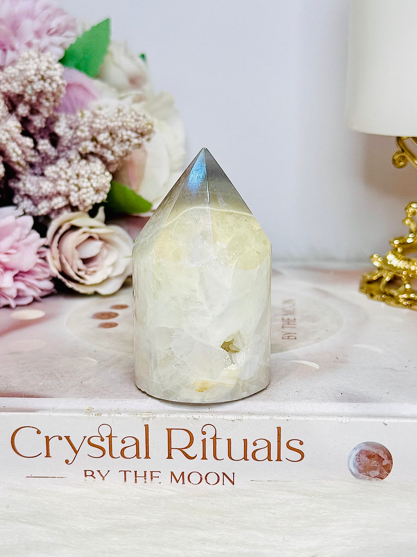 Angel Aura Druzy Agate Cylinder Point 7cm