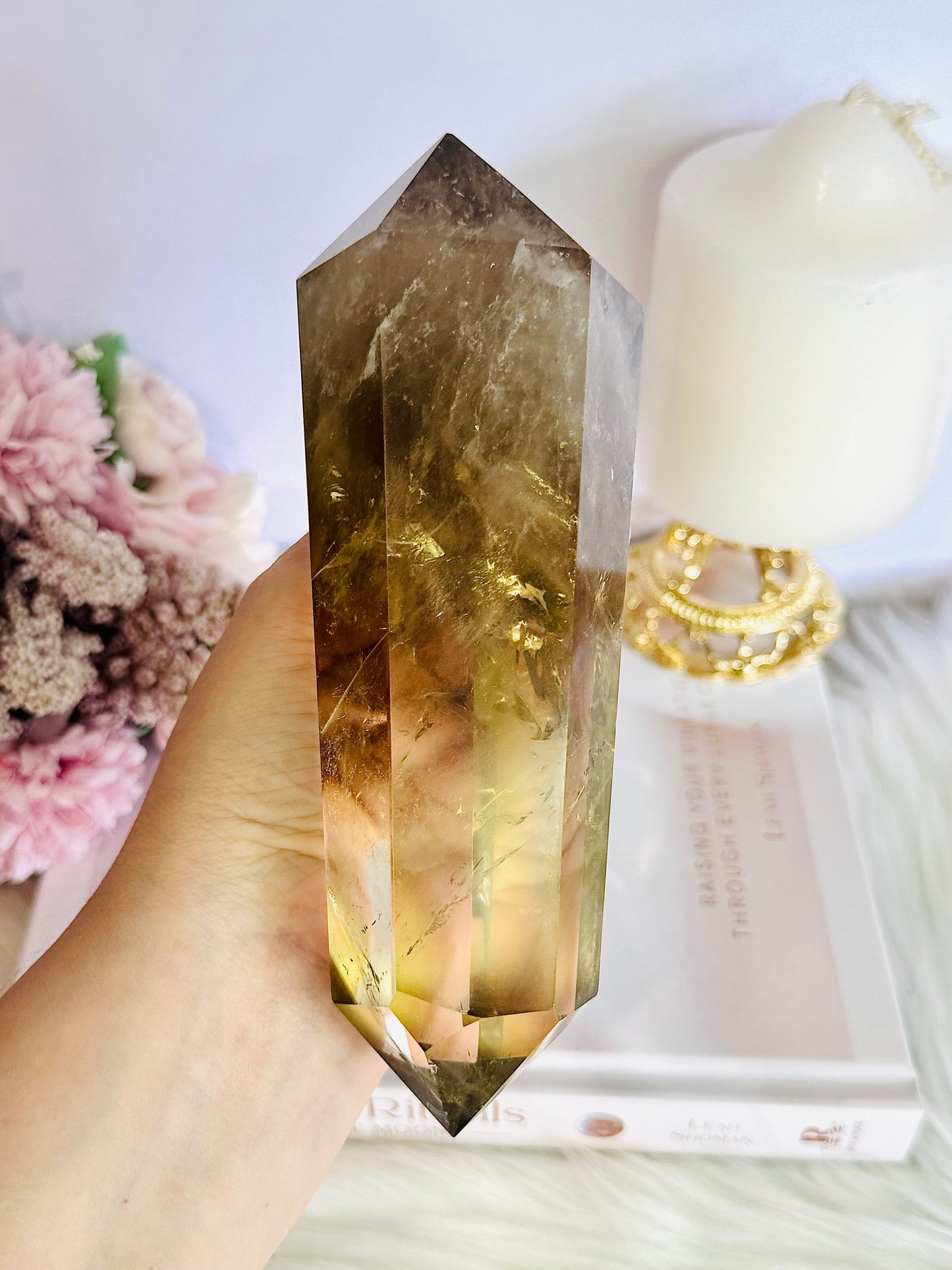 Magnificent Large 17cm 594gram Citrine Double Terminated Point