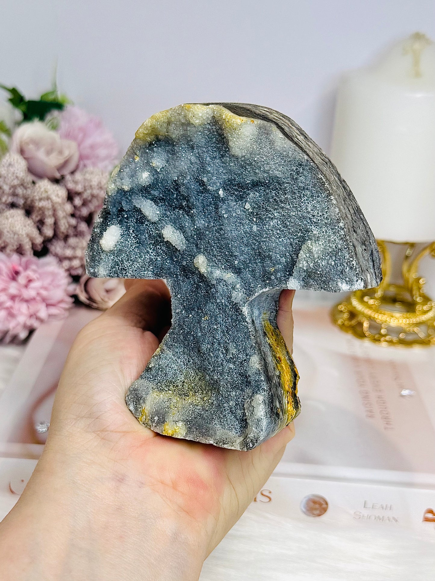 Large Sphalerite Carved Mushroom 10.5cm 351g