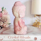 Large Chunky 11.5cm Pink Opal Carved Buddha